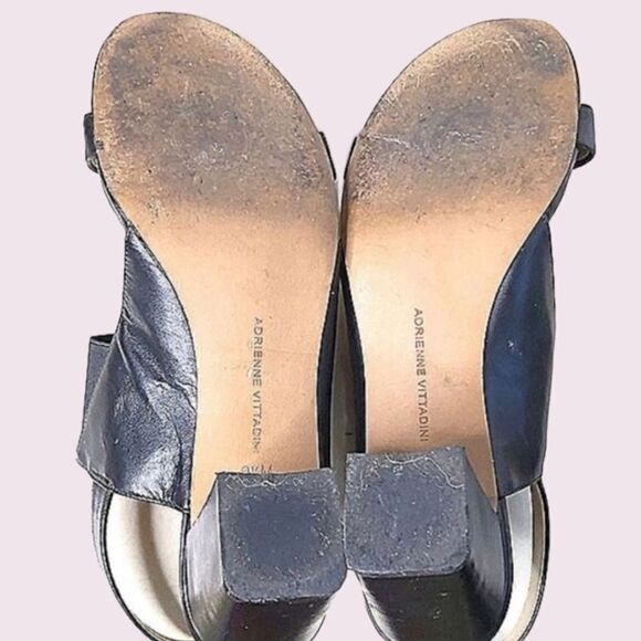 Adrienne Vittadini Strappy Black Leather Sandals size 9.5 - Picture 10 of 12